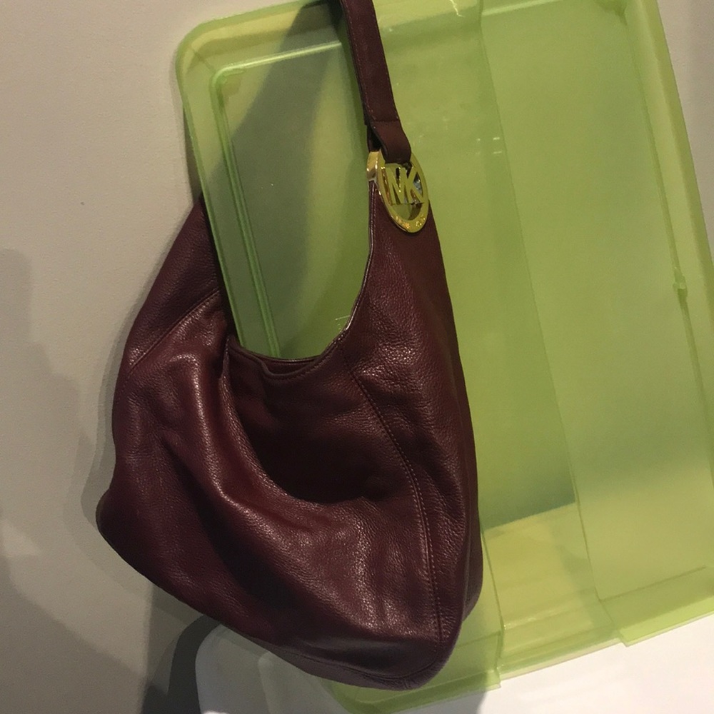 Michael Kors Full leather burgundy hobo
